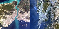 Satellite image of coastal regions